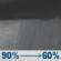 Tonight: Rain showers and patchy fog before 4am, then patchy fog and a slight chance of rain showers. Mostly cloudy, with a low around 59. North wind 1 to 5 mph. Chance of precipitation is 90%. New rainfall amounts between a quarter and half of an inch possible. Tonight: Rain Showers